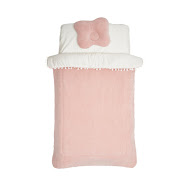 Bed set 3 el Twins velor/satin (blanket, orthopedic pillow, sheet) powder