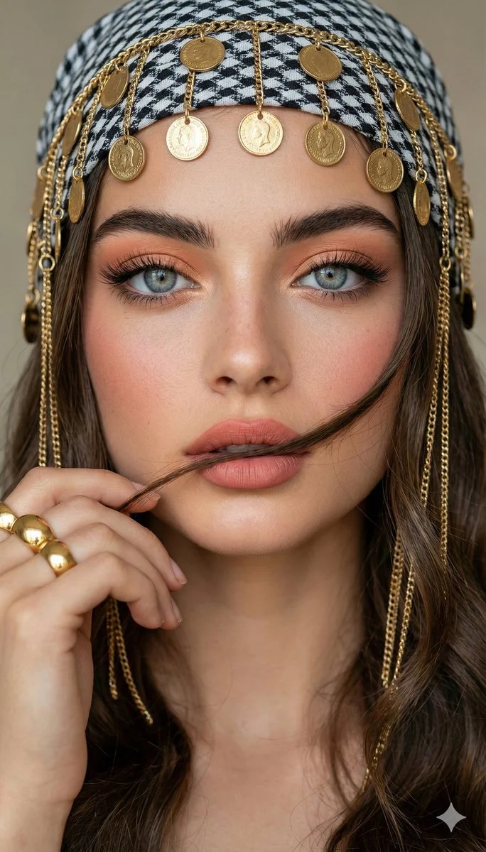 Impresionante retrato de mujer en primer plano