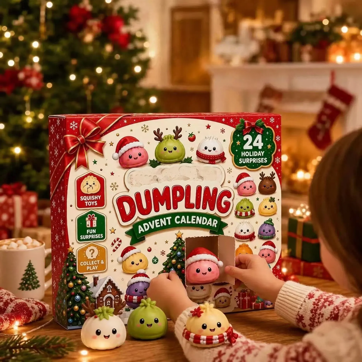 Christmas Advent Calendar with 24 Squeeze Figures