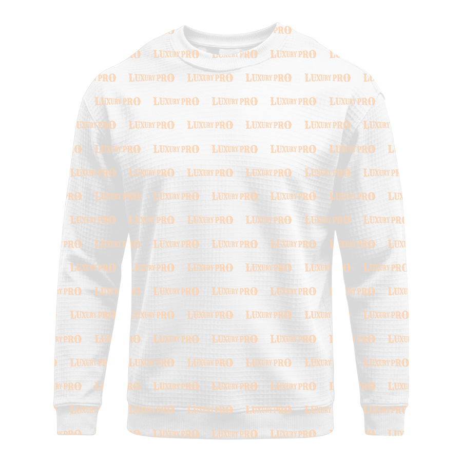 AOP Waffle Knit Crewneck Sweatshirt
