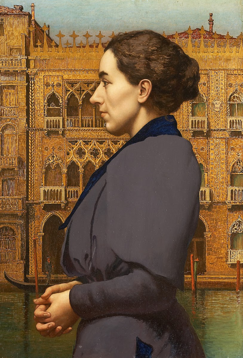 Portrait of Anna Cossmann before Ca dOro in Venice 1894