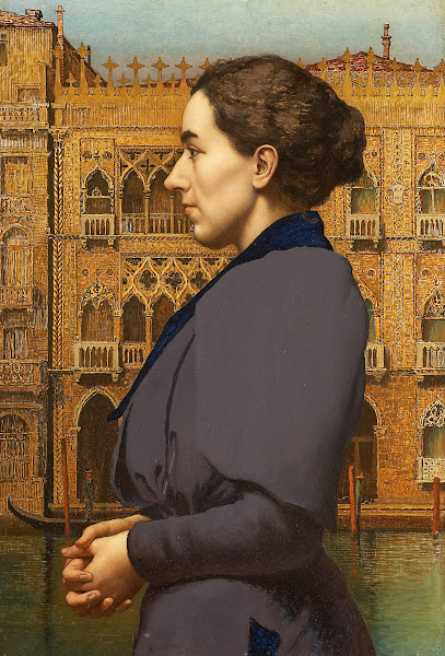 Portrait of Anna Cossmann before Ca dOro in Venice 1894