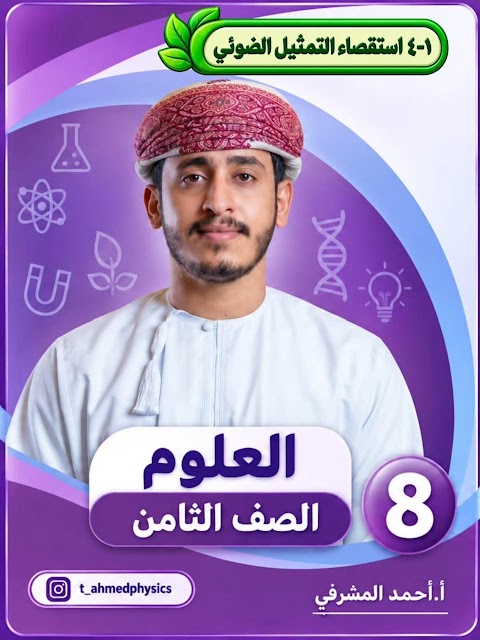 شرح درس استقصاء التمثيل الضوئي - أحمد المشرفي - أحياء الصف 8 الفصل 1