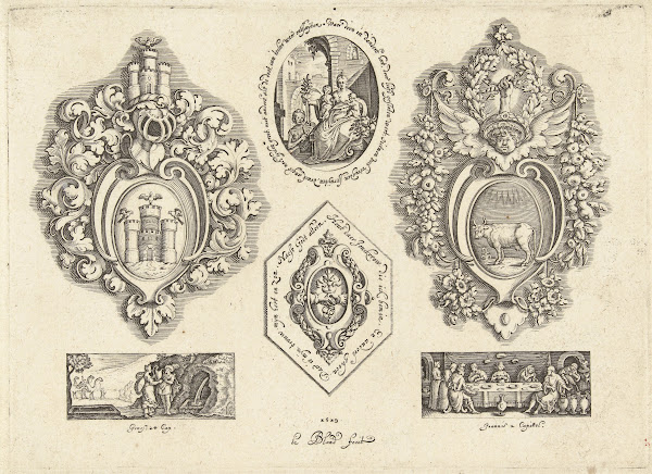 Wapenschilden van Lucas van Valkenburg en van zijn vrouw Susanna Koemans 1611 16