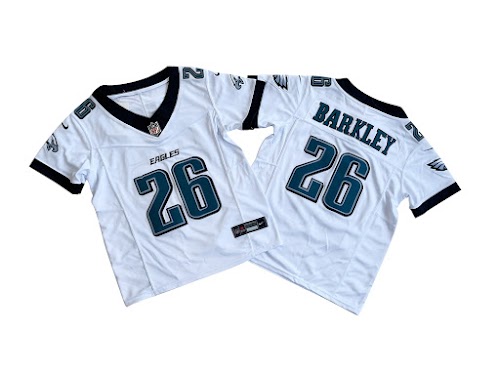 Youth Philadelphia Eagles 26# Saquon Barkley White Nike Vapor F.U.S.E. Limited Jersey.jpeg