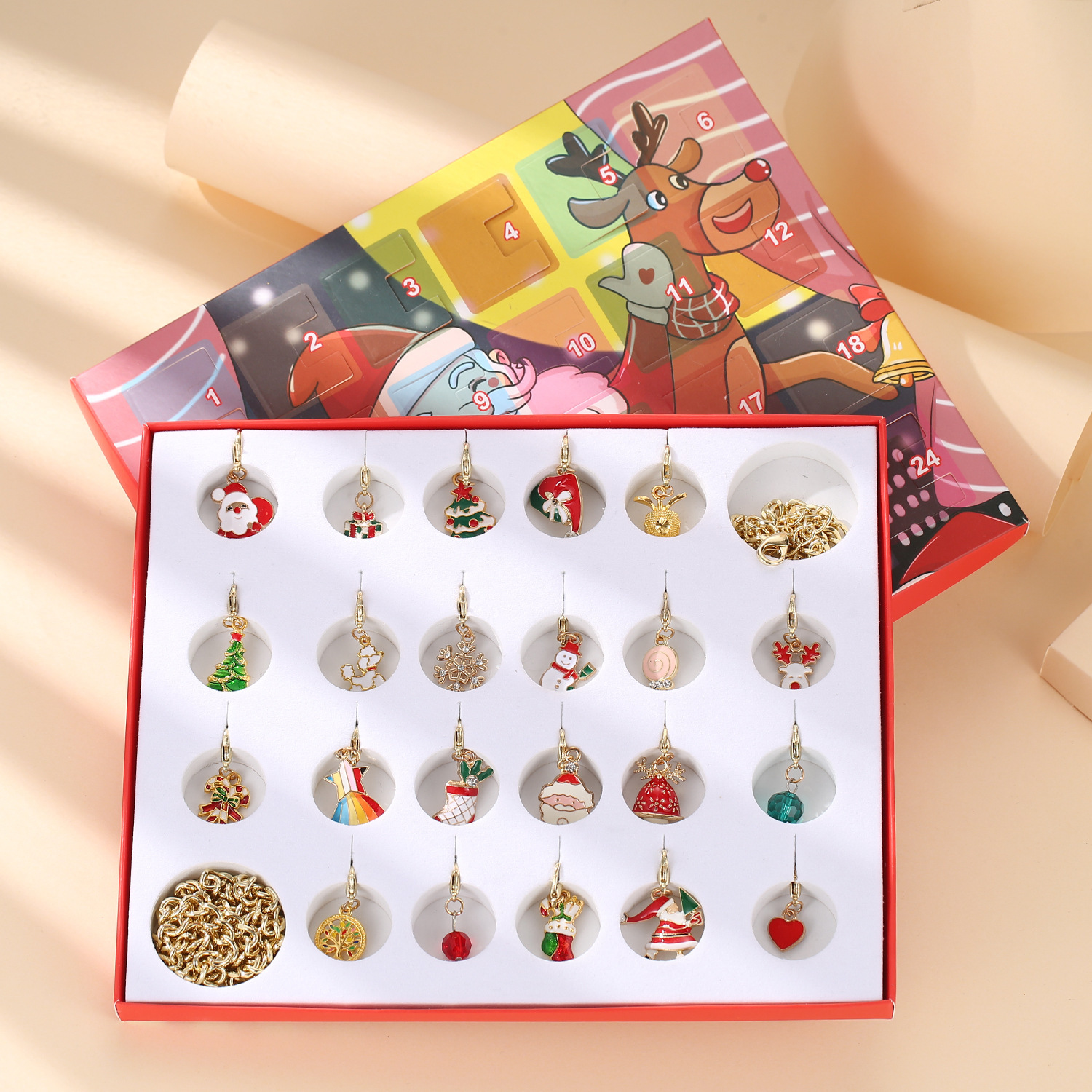 Weihnachts-Adventskalender mit DIY-Schmuckset