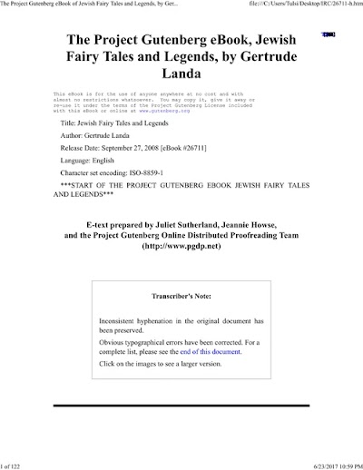 Gertrude Landa-Jewish Fairy Tales and Legends