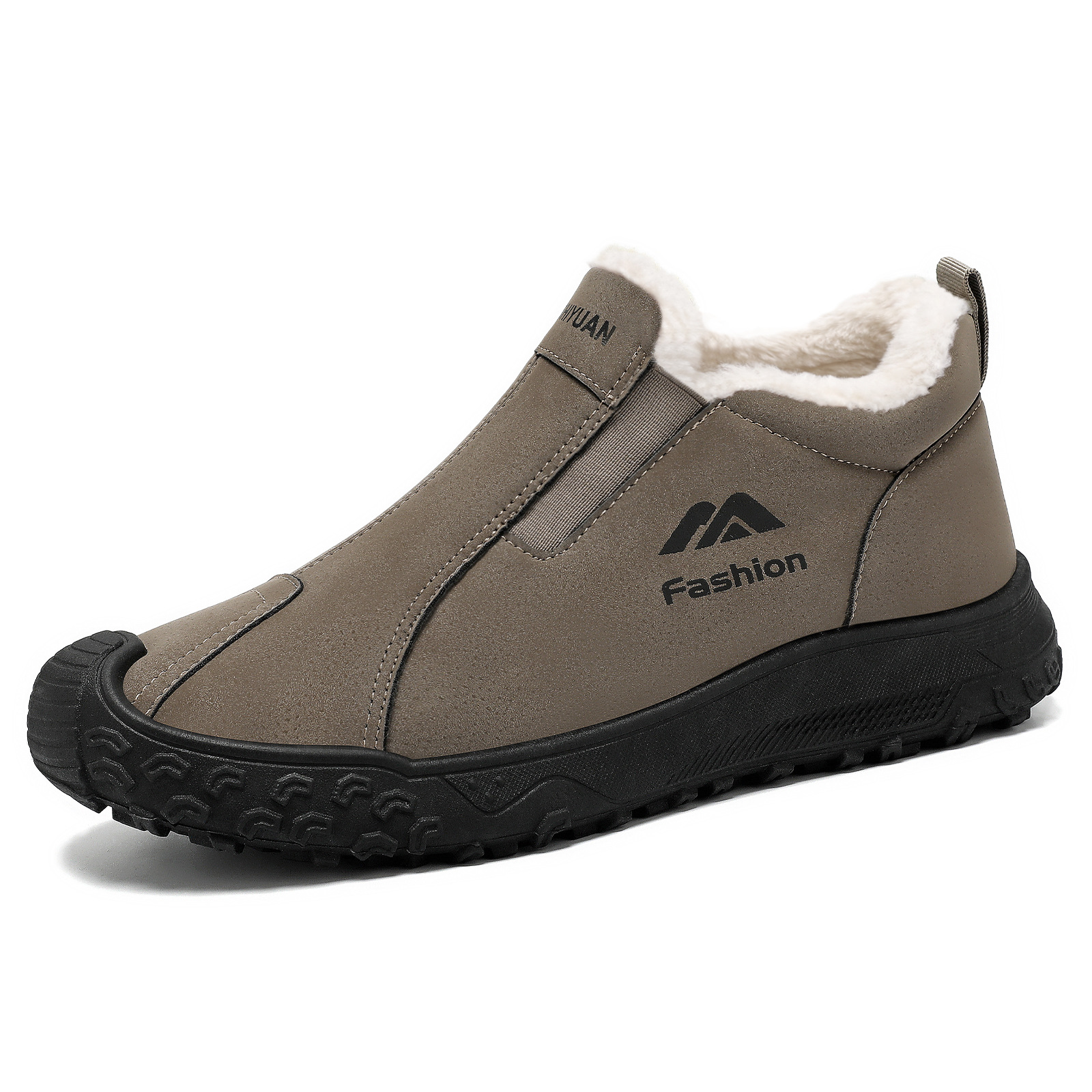 Gefütterte Herren-Winterstiefel aus Wildlederimitat