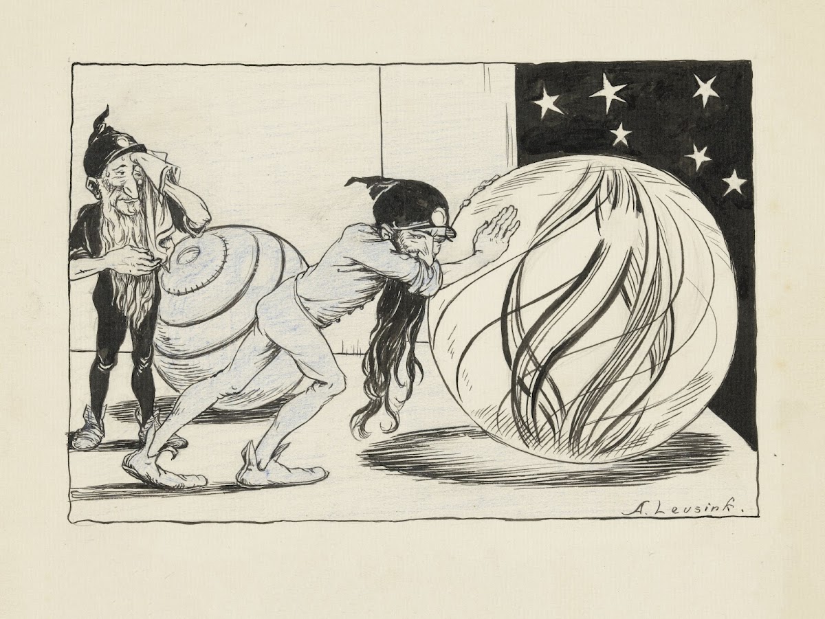 Twee Kabouters Verplaatsen Knikkers 1926