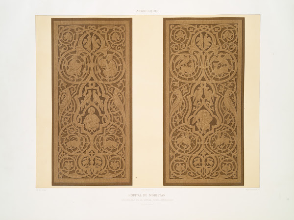 Arabesques hôpital du Moristan sculptures de la grande porte intérieure XIIIe si