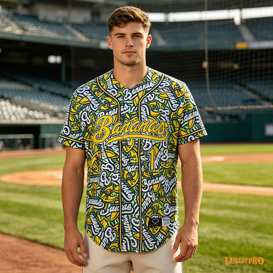 Adult Baseball Cardigan with Printed Binding Strips