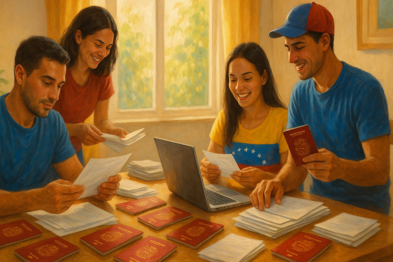 Venezolanos en el exterior haciendo trámites consulares y organizando documentos