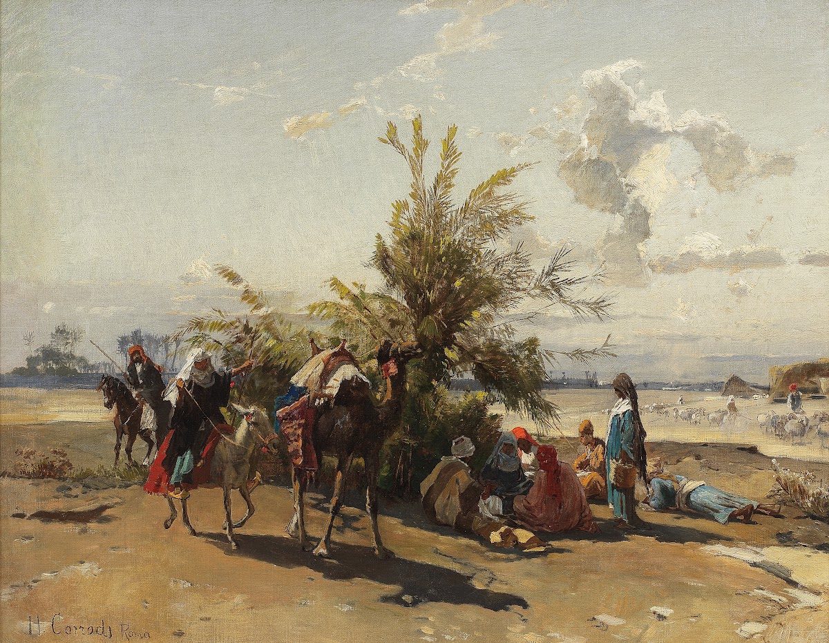 An oasis encampment