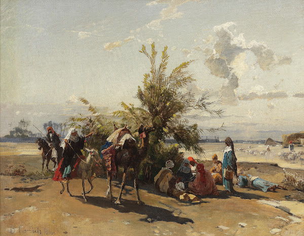 An oasis encampment