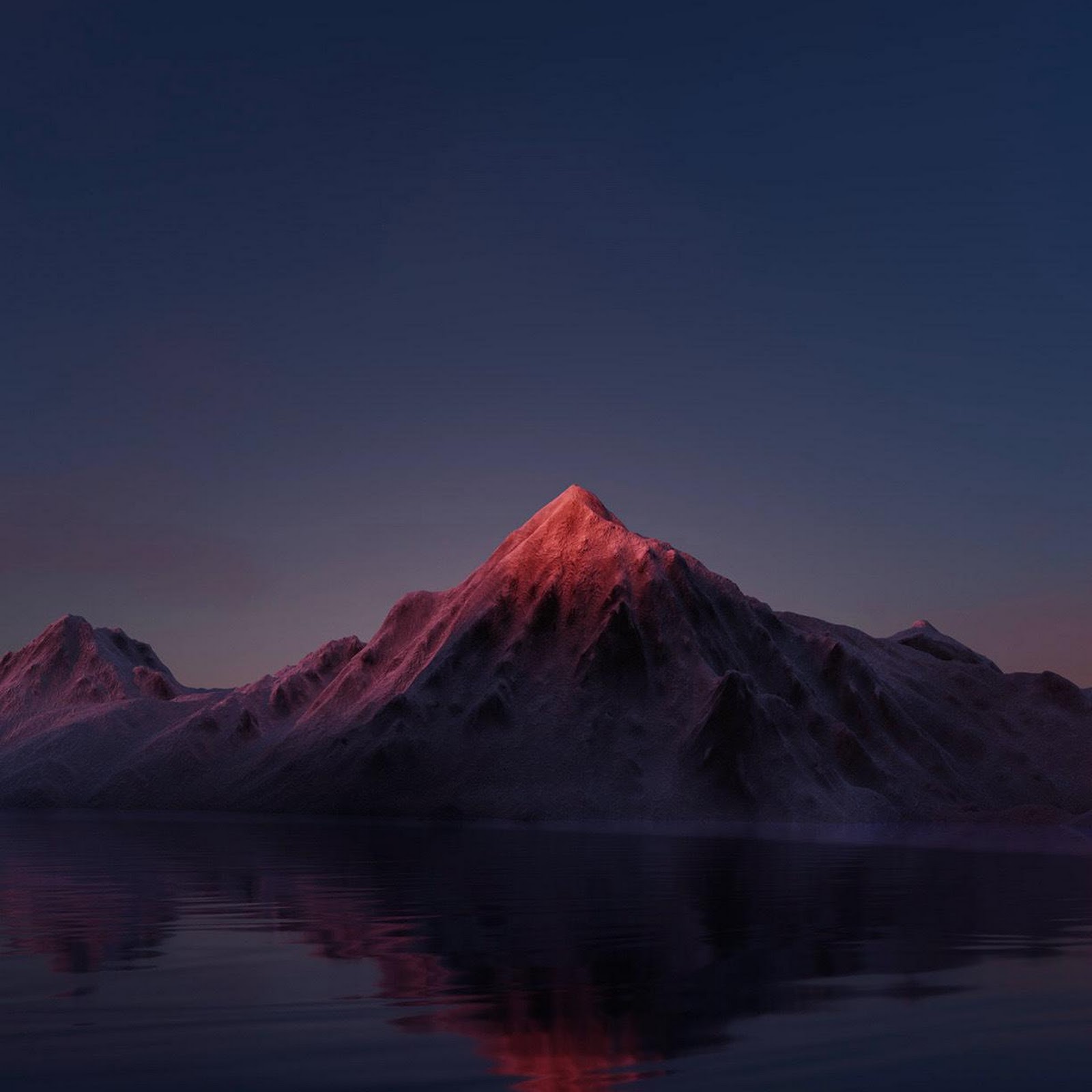 Download Glowing Mountain Peak Reflection Full HD iPhone