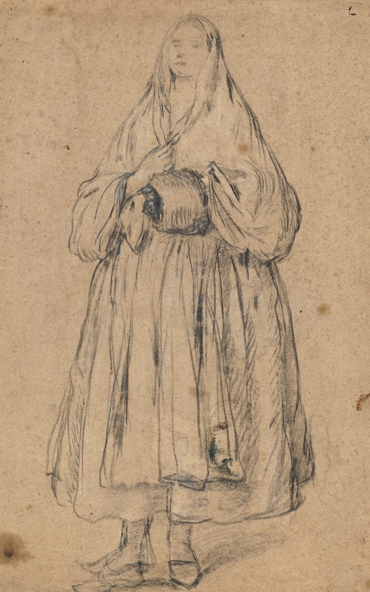 Standing Woman Holding a Muff Turned Slightly to the Left 17551760