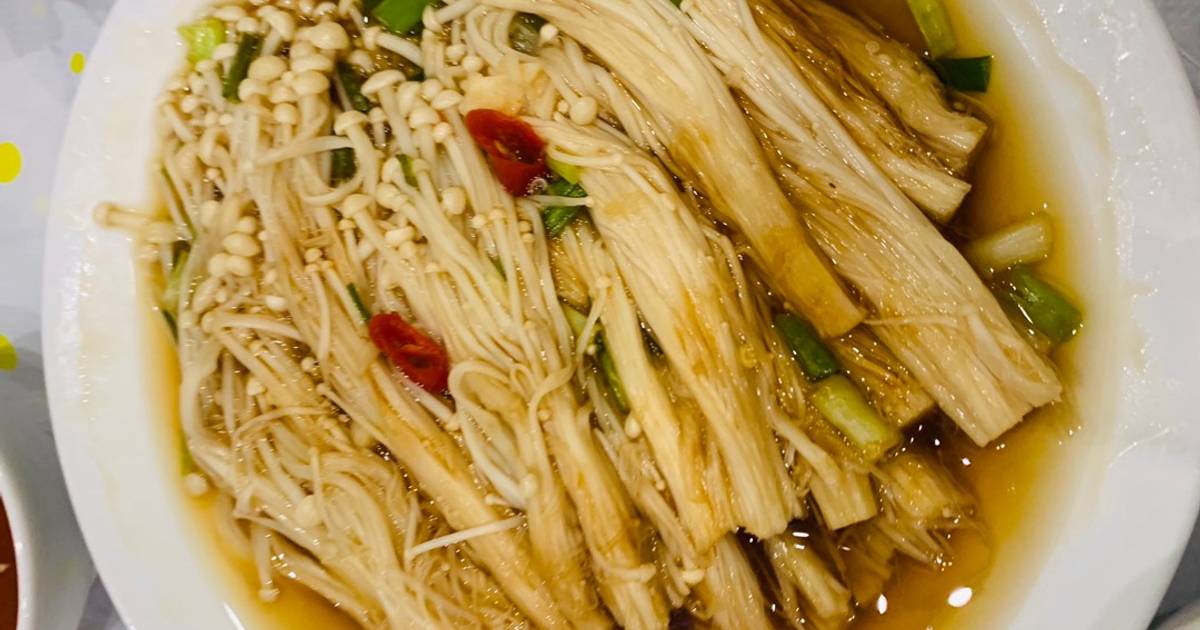 Nấm kim châm hấp xì dầu