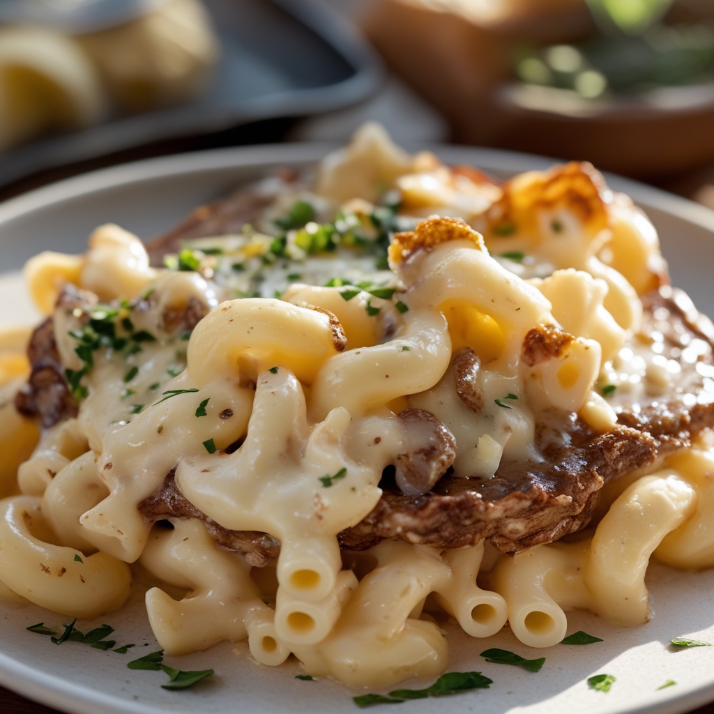 High-Protein Creamy Philly Cheesesteak Mac & Cheese - Easy Comfort Food Recipe