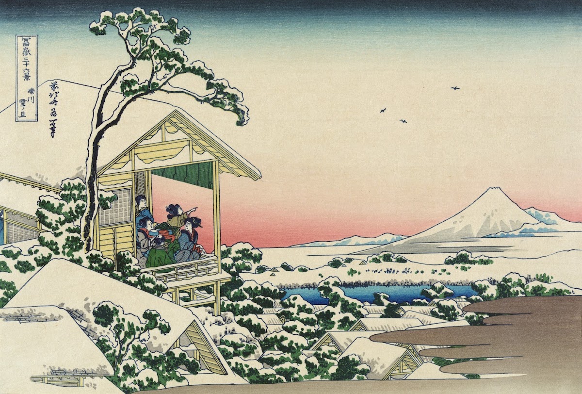 Teahouse at Koishikawa the morning after a snowfall