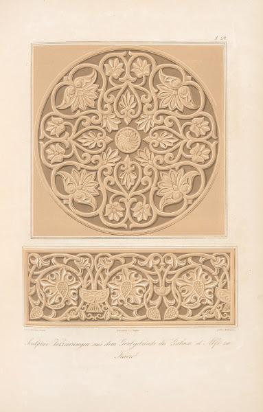 Sculptur Verzierung aus dem Grabgebäude des Galaon el Alfi zu Kairo 1842