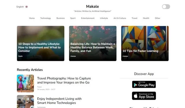 Captura de Makale App