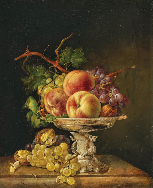 Fruit Still Life in a Silver Centrepiece Bowl 1850