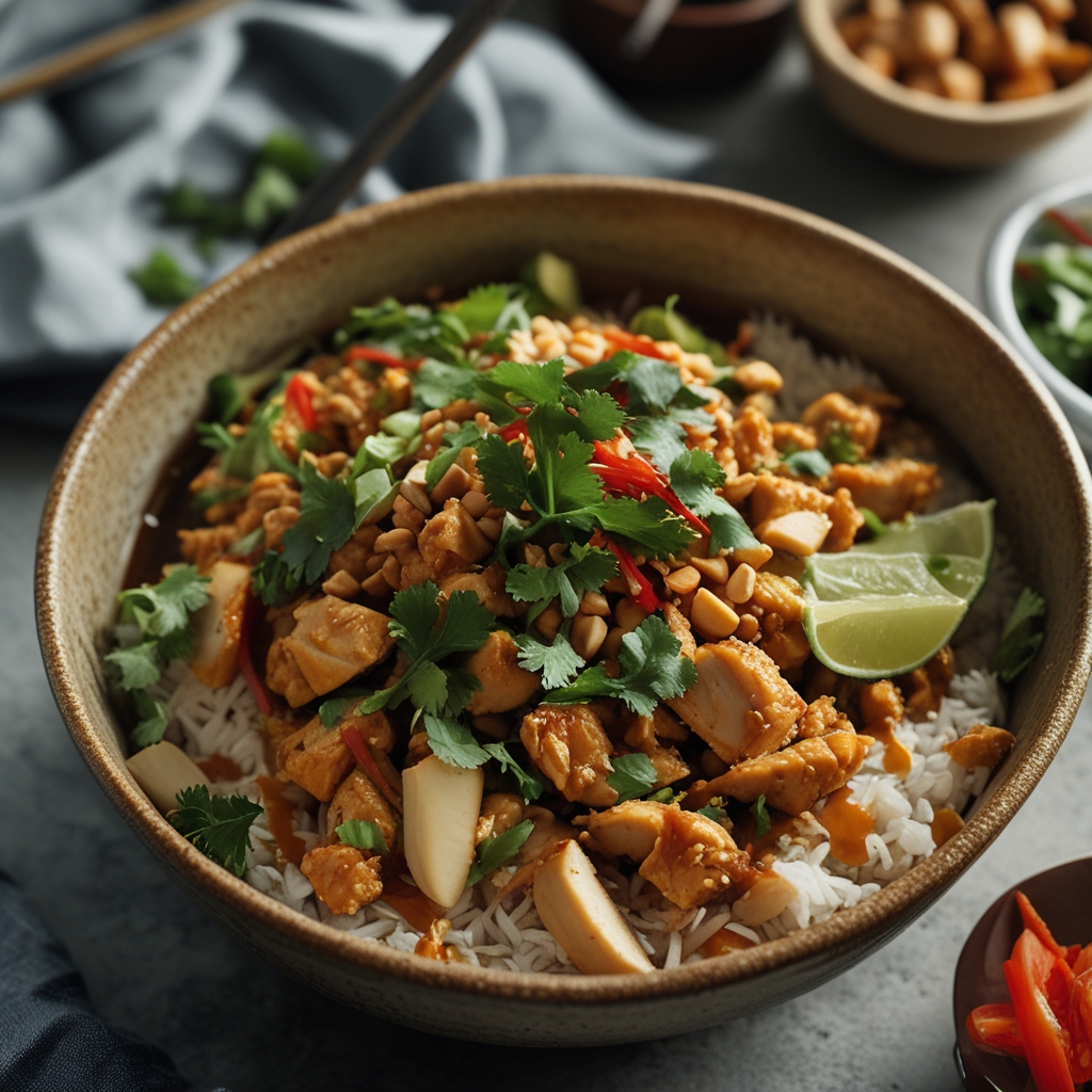 Thai Peanut Chicken Buddha Bowl – Easy, Homemade & Family-Friendly Meal finished