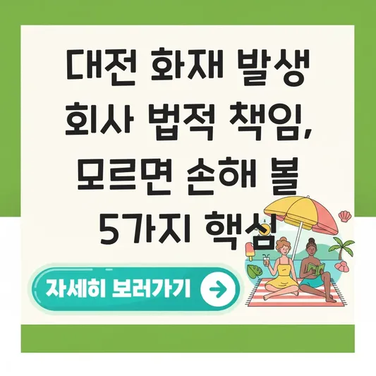 대전 화재 발생 회사 법적 책임