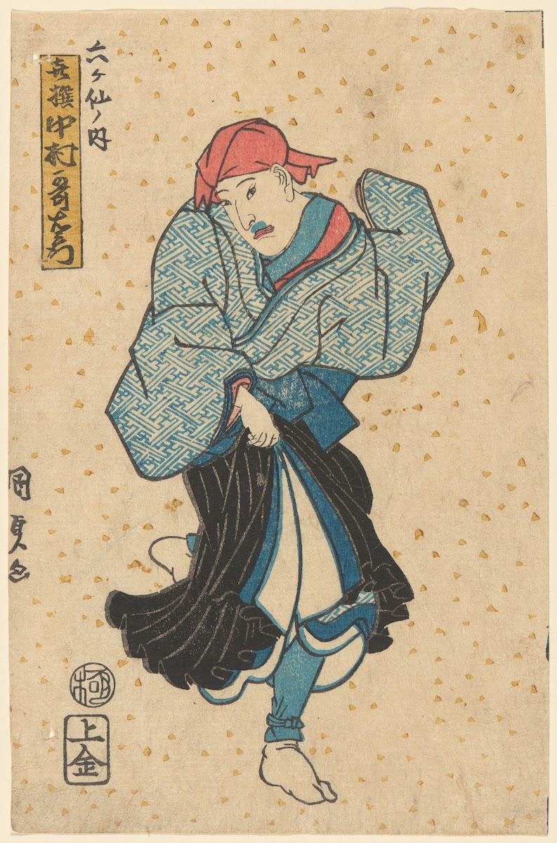 Monk One of the Six Great Poets Kisen Playing the Role of Nakamura Utaemon 19th