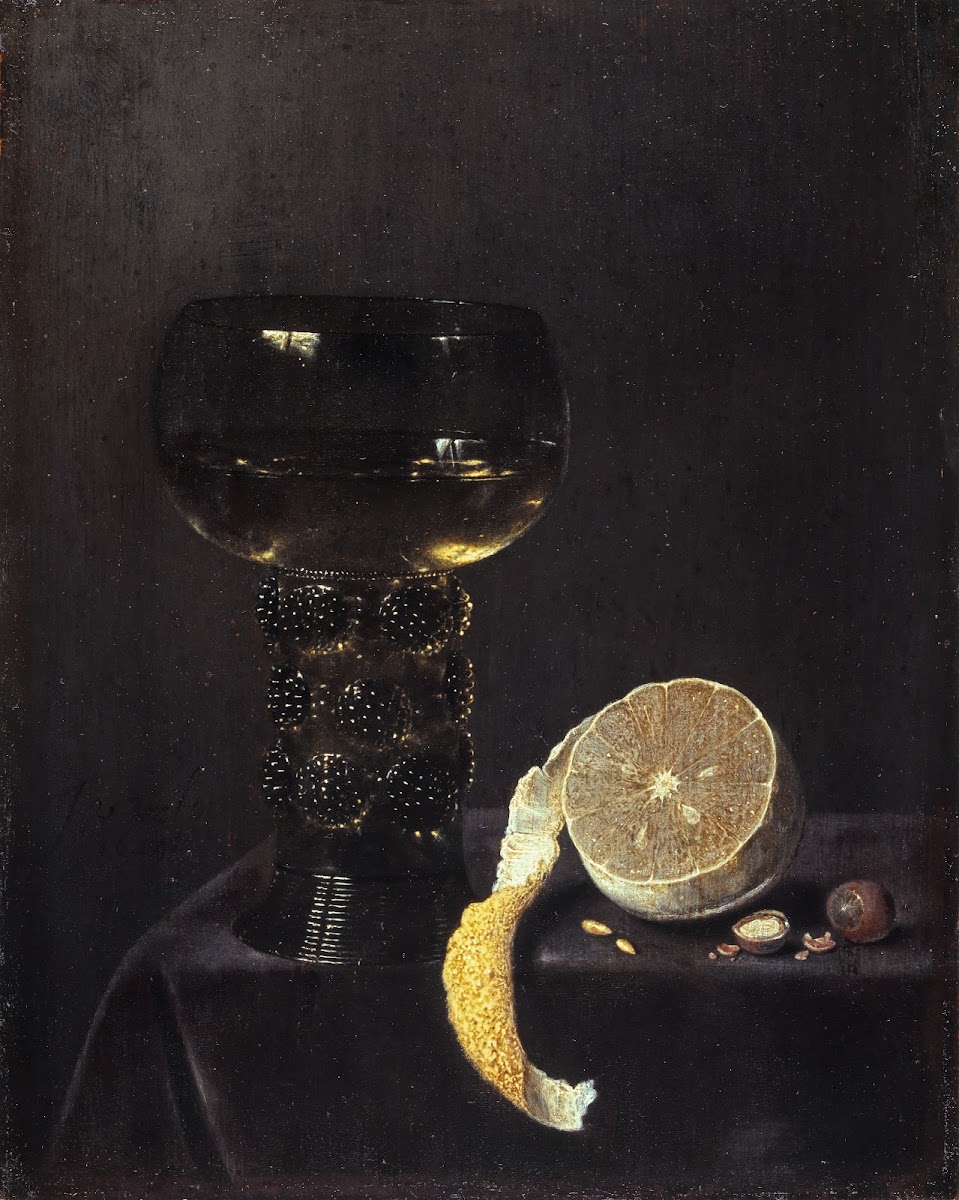 Still Life With Wine Glass And Cut Lemon 1649