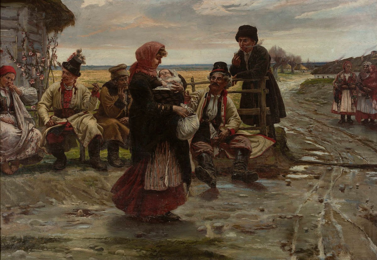 At the entrance to a tavern 1891