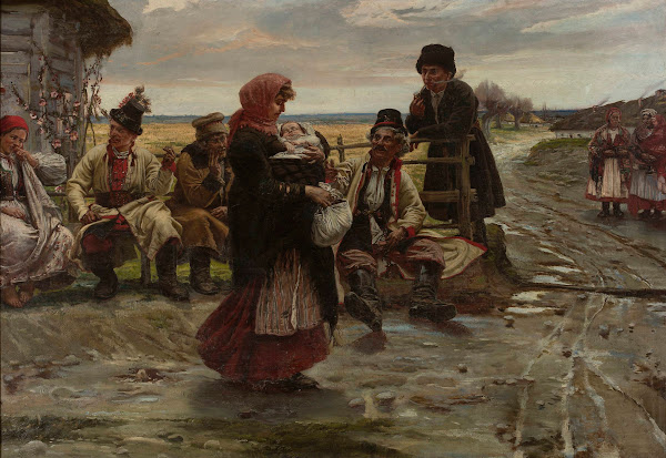 At the entrance to a tavern 1891