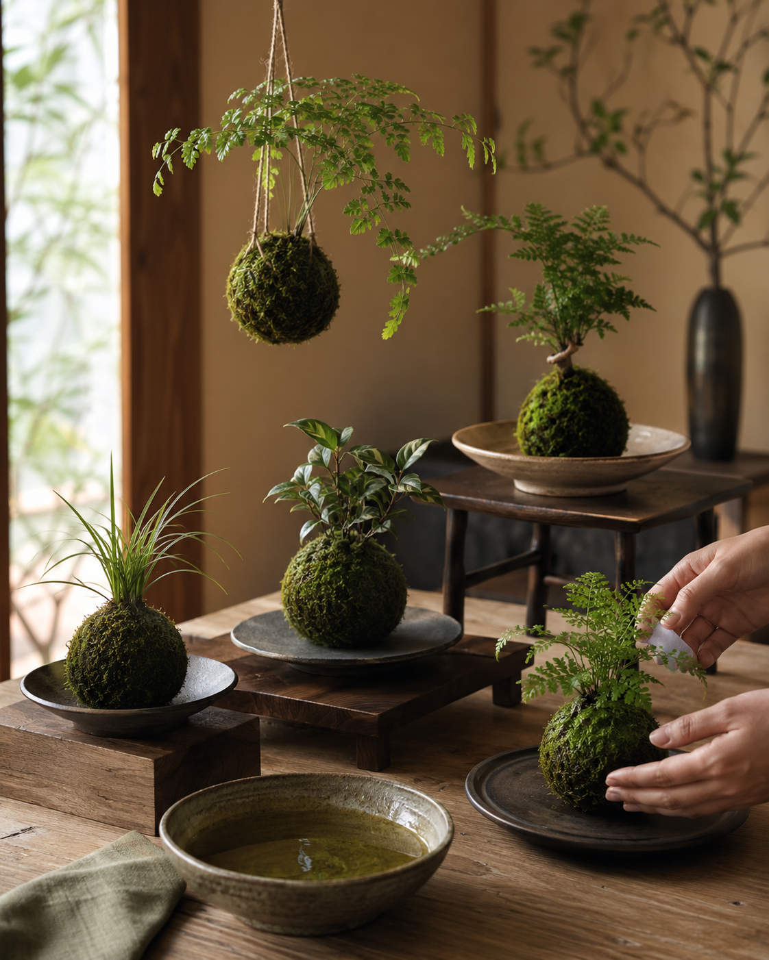 苔玉の楽しみ方｜飾り方と日々のお手入れ
