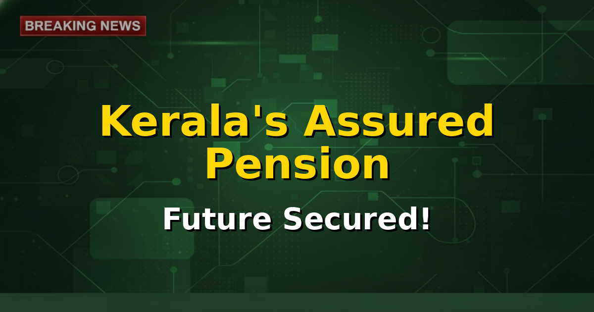 Image depicting a retired government employee smiling, symbolizing financial security and peace of mind from Kerala's Assured Pension Scheme, with a subtle background of Kerala's backwaters.
