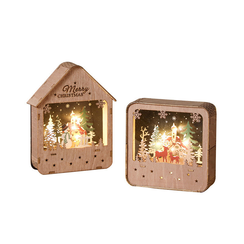 Beleuchtetes Holzhaus, LED-Weihnachtsdekoration