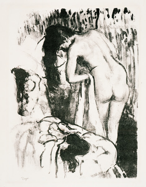 Nude Woman Standing Drying Herself circa 1891 1892