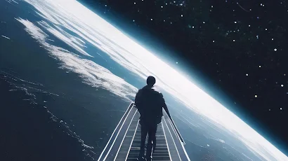 Escalator In Space 4K iPhone Wallpaper Background