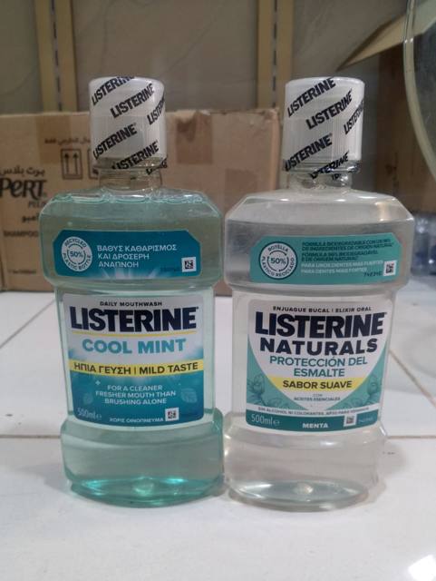 غسول الفم ليسترين ناتشورالز لحماية المينا بطعم خفيف 500 مل — Q-BB022-NATURALS-ENAMEL-500M