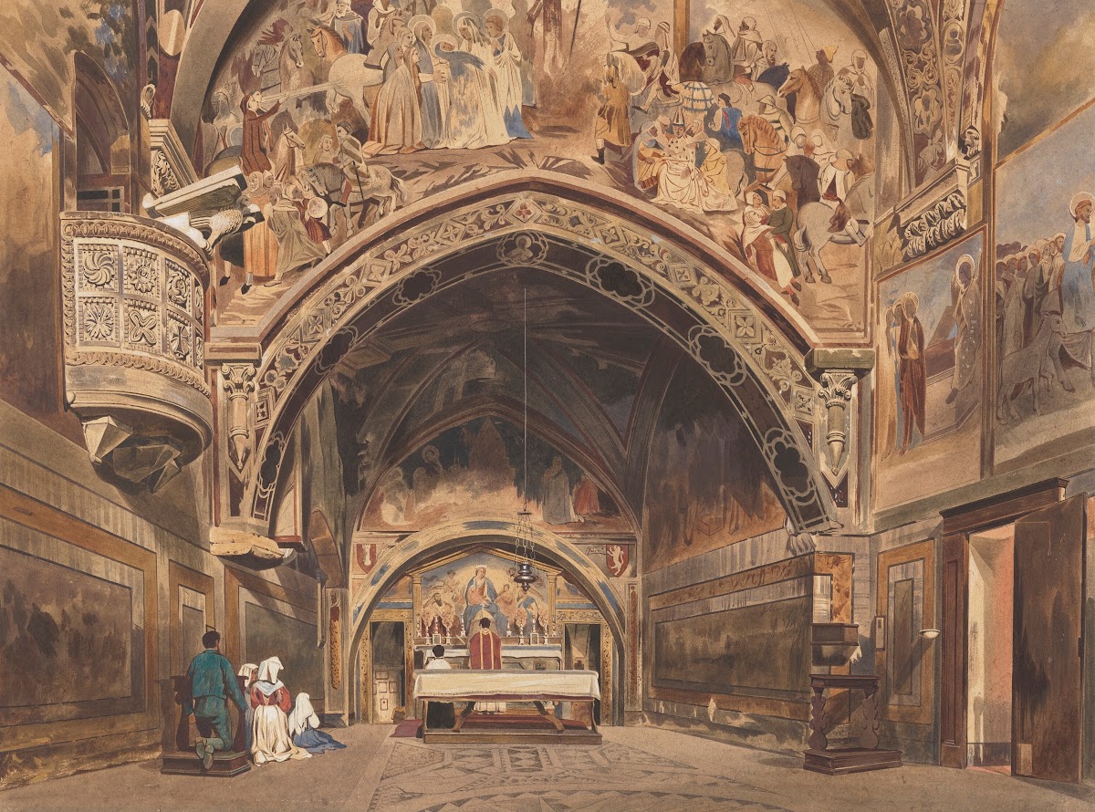 Interior of St Benedicts Church Subiaco near Rome