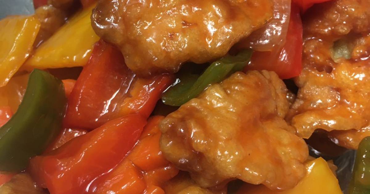 Gà chiên xào chua ngọt sắc màu
