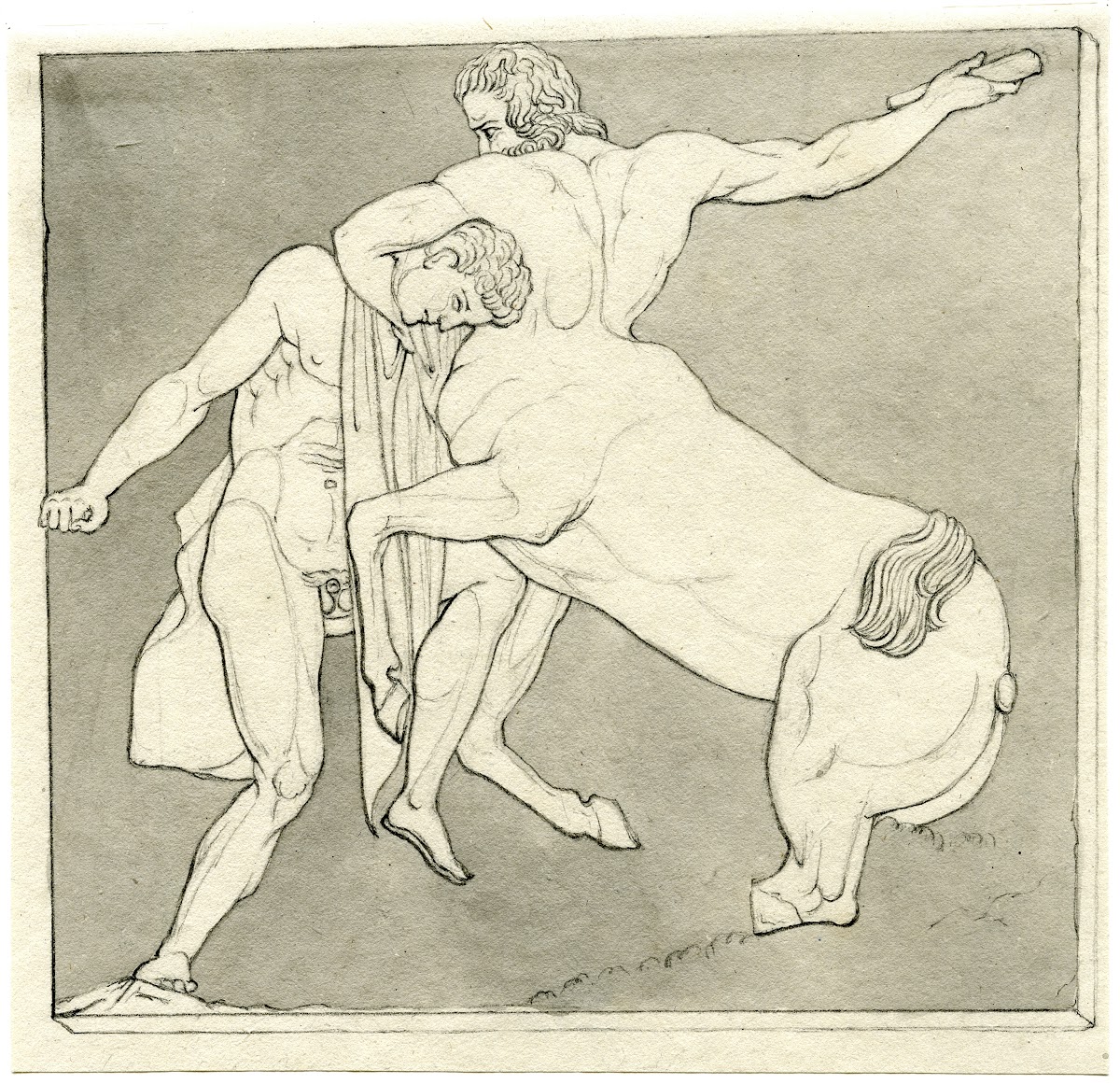 Fighting Centaur and Lapith after a south metope of the Parthenon