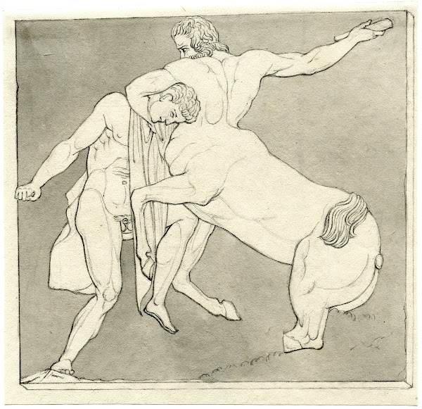 Fighting Centaur and Lapith after a south metope of the Parthenon