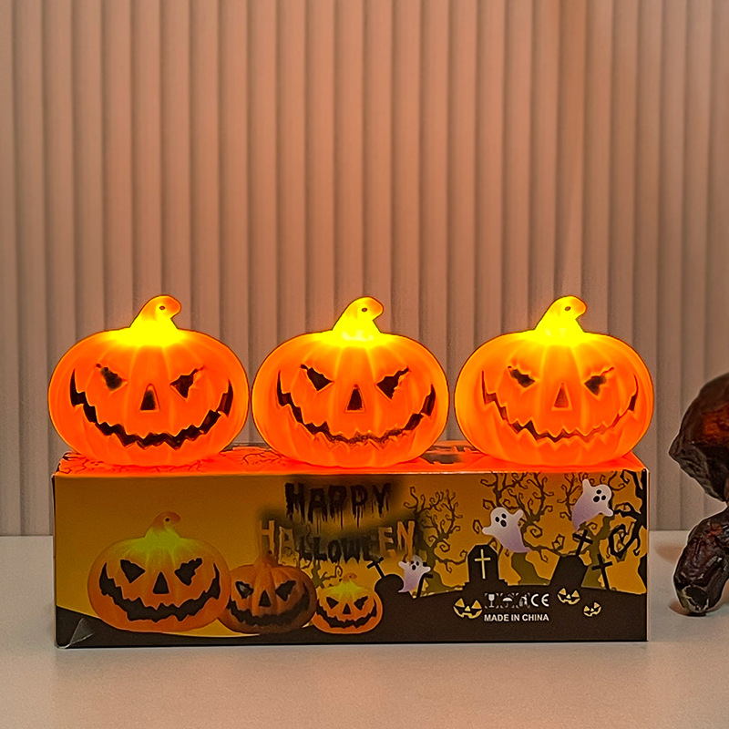 LED Pumpkin Lamp with Carry Handle for Halloween Decoration