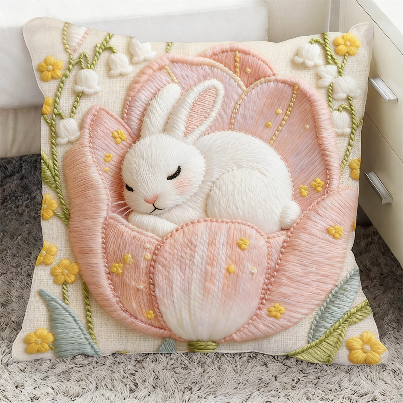 Decorative pillow with flocked fabric, 40–45 cm