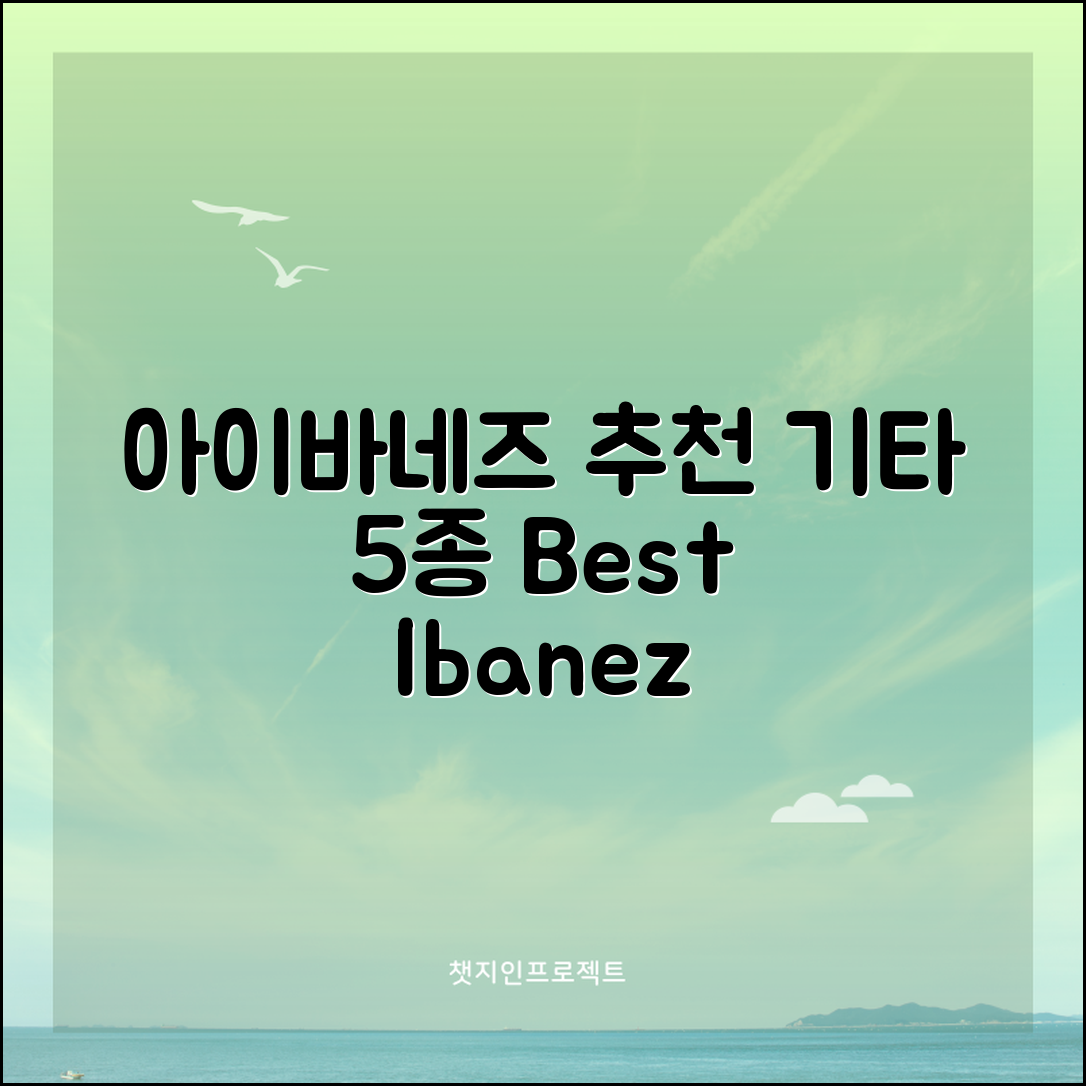 아이바네즈기타 추천 모델 5가지