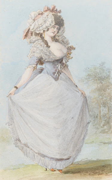 Edeldame in Kleidung des Rokoko 1784