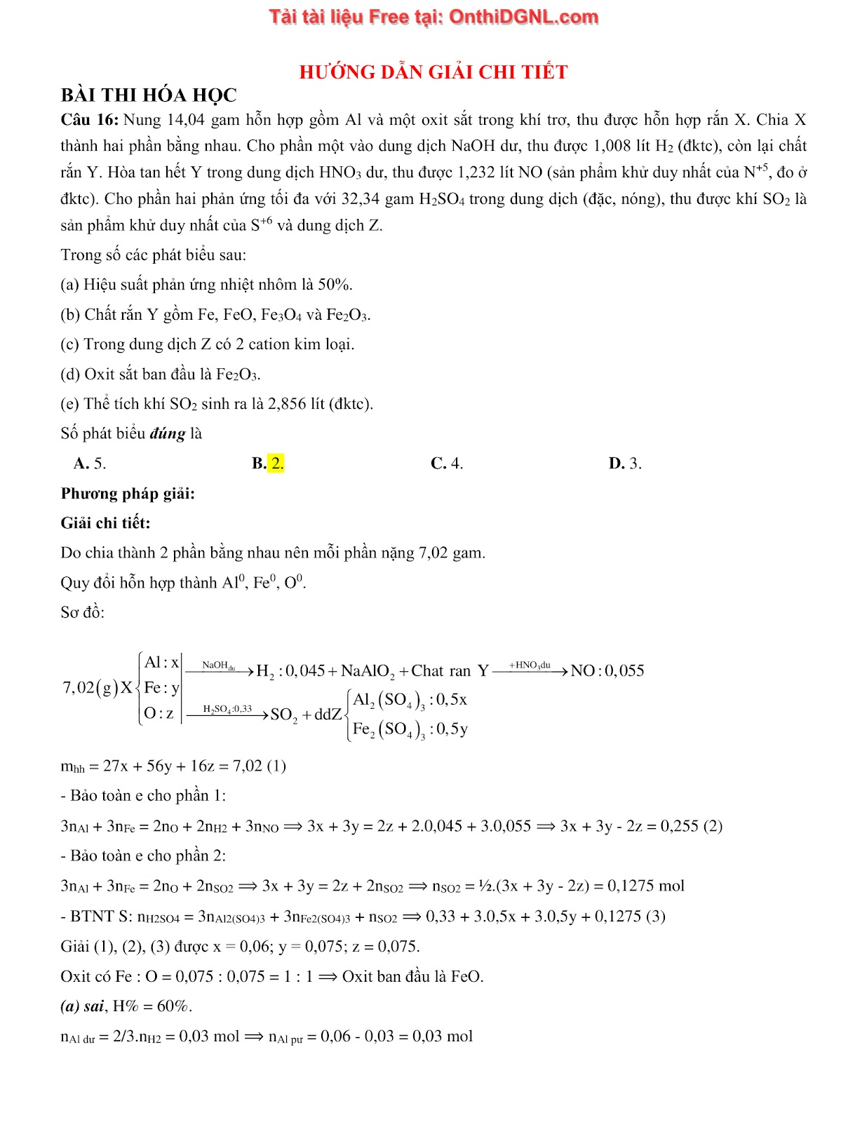 135 bài tập môn Hóa học - Ôn thi ĐGNL Bách khoa Hà nội Phần 3