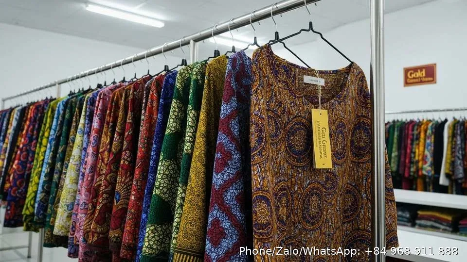 African Print Fabric - Gold Garment Vietnam