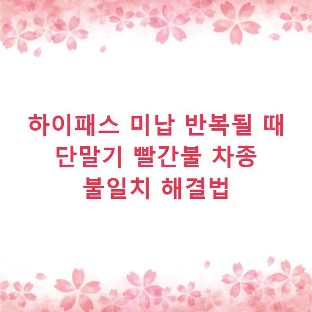 하이패스 미납 반복될 때 단말기 빨간불 차종 불일치 해결법