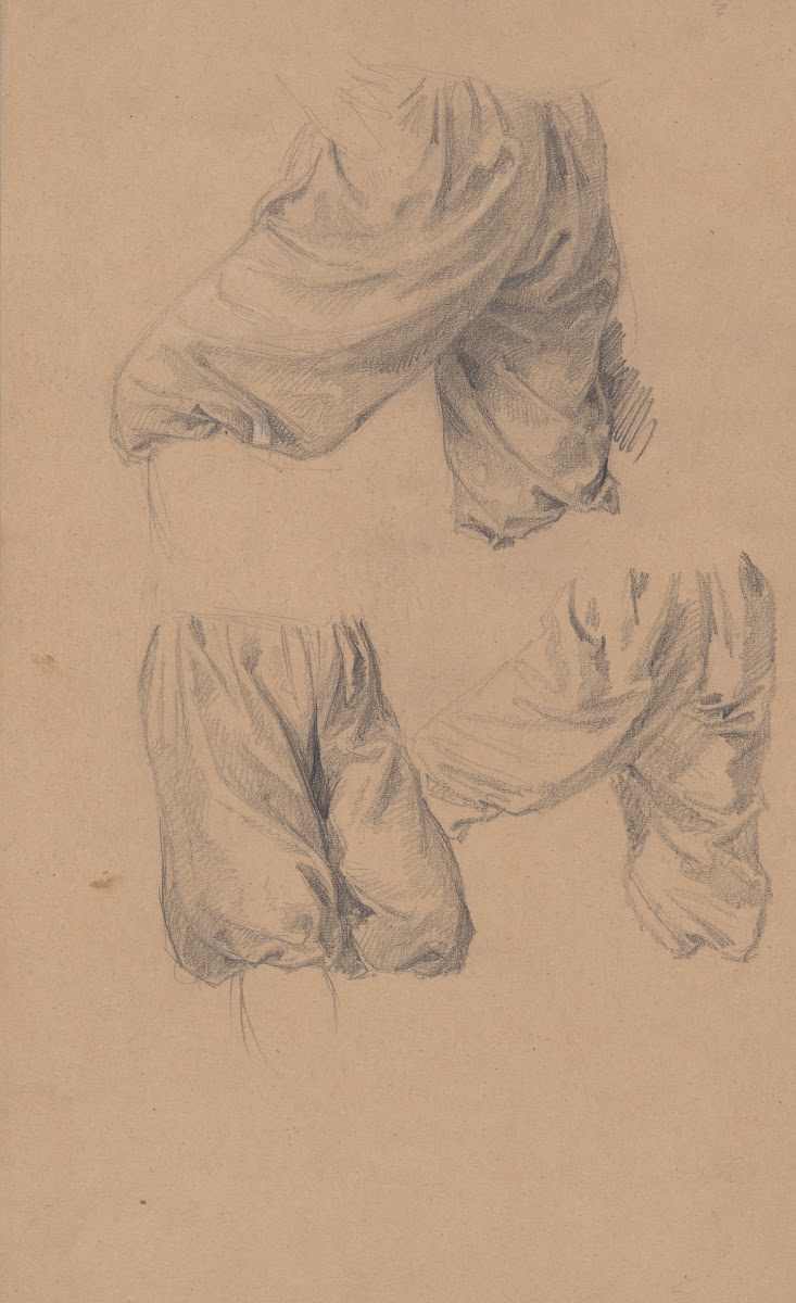Studies of pants of the assailants of St Matthias to the painting Martyrdom of S